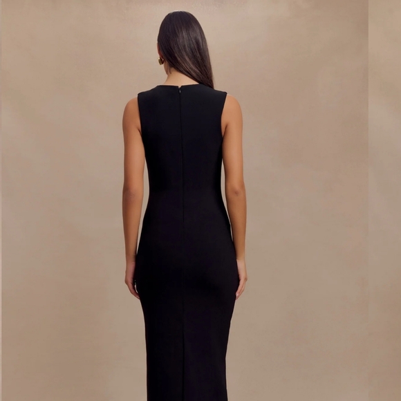 NWT Meshki Frida crepe midi dress in black size medium - Picture 2 of 9